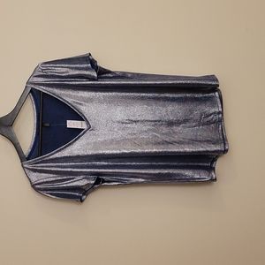 NWT White House Black Market Shiny Blue Blouse in Large